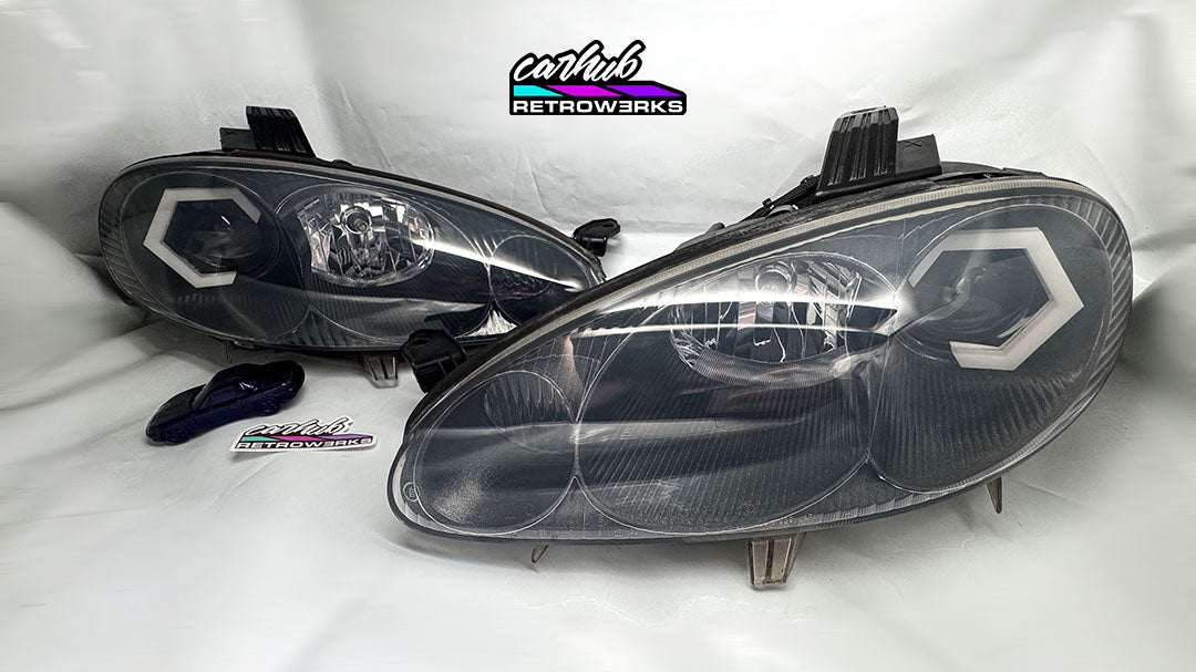 NB2 Mazda MX-5 Miata Dark Hexagon Halo Head Light Set