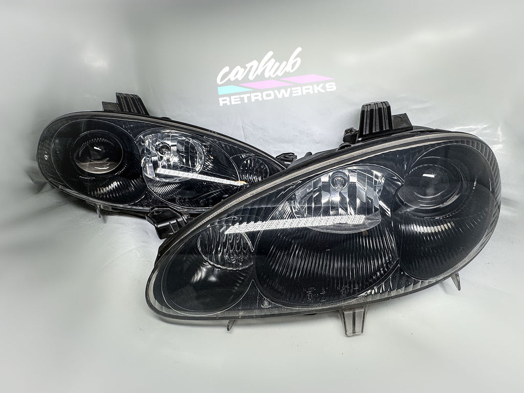 NB2 NBFL mx5 mazda miata headlights with gloss black inserts by carhub retrowerks
