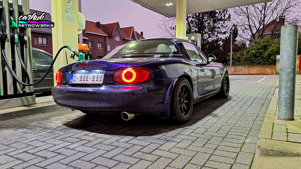 Pair of mazda mx5 nb nb2 halo taillights by carhub retrowerks nb2 miata tint belgium