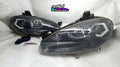 NB Mazda MX-5 Miata black headlights retrofitted with hexagon white halos