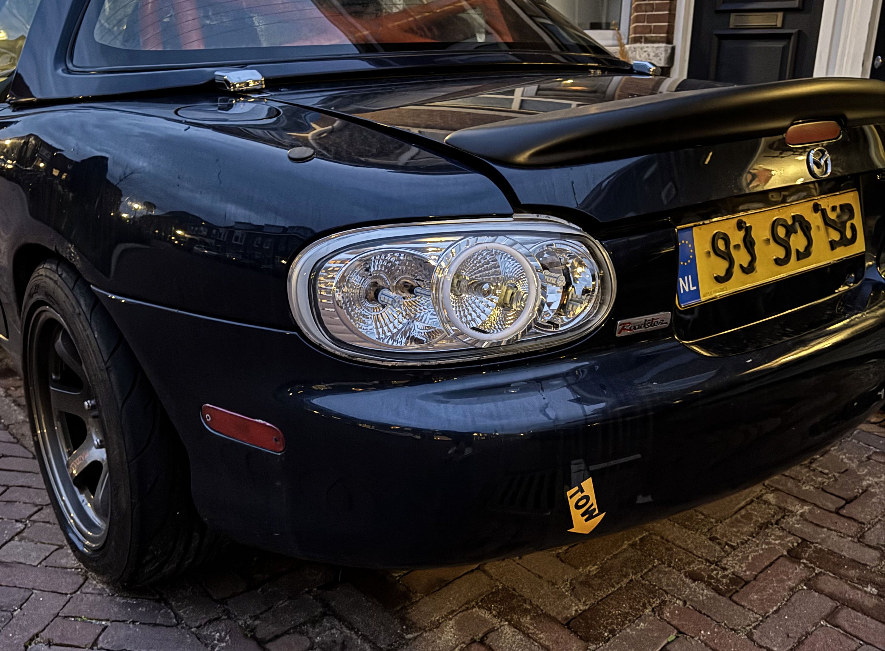 mazda mx5 nb nb1 nb2 nbfl custom clears with rgb halo rings clear version by carhub retrowerks