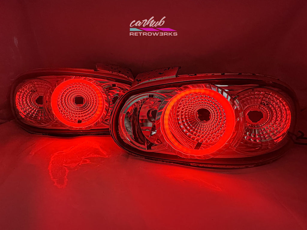 mazda mx5 nb nb1 nb2 nbfl custom clears with rgb halo rings clear version by carhub retrowerks