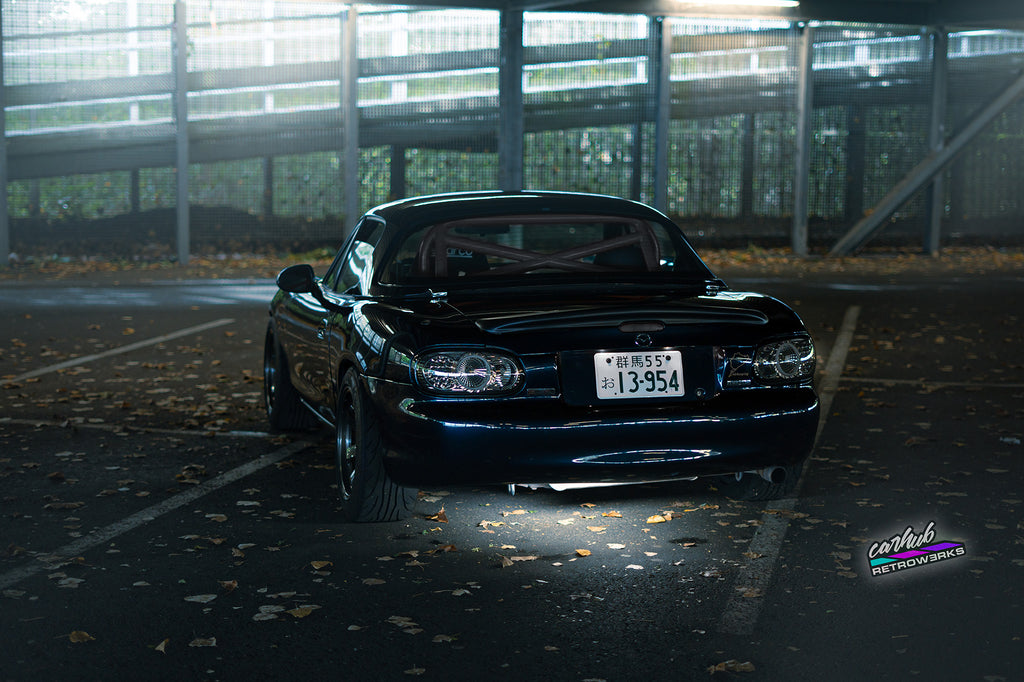 mazda mx5 nb nb1 nb2 nbfl custom clears with rgb halo rings tinted version by carhub retrowerks