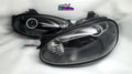 Set of 2.5 projector retrofitted headlights with white halos on nb1 nb mazda mx5 miata