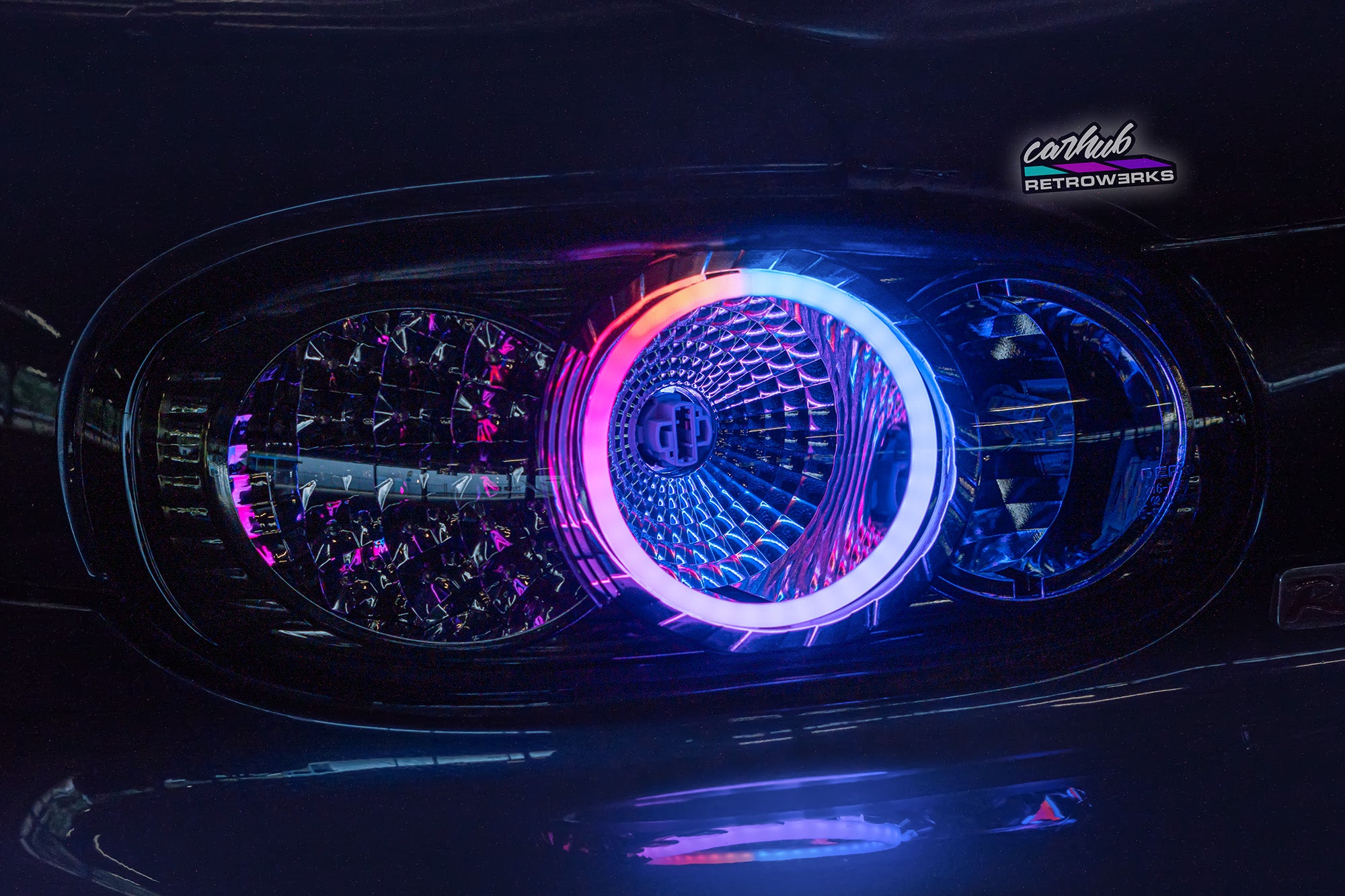 Customized Clear NB2 Mazda Miata Taillights with RGB Halos installed on a NB Miata showcase video