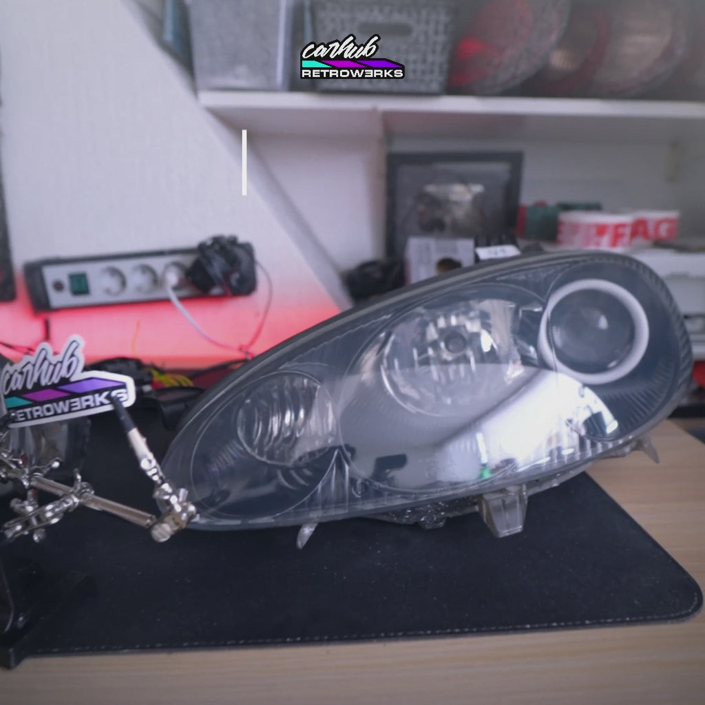 (New Lenses) NB2 Mazda MX-5 Miata Dark RGB Halo Head Light Set