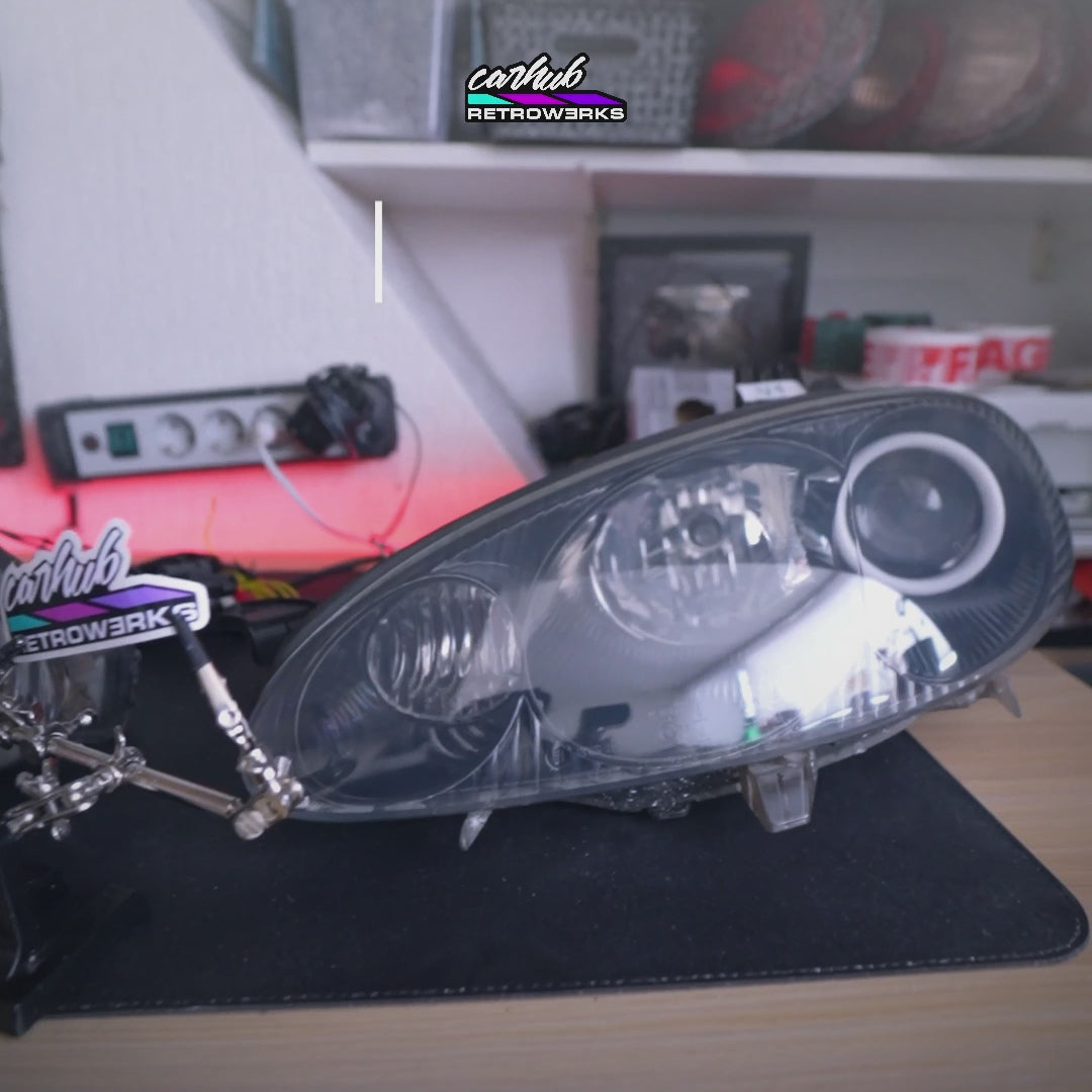 (New Lenses) NB2 Mazda MX-5 Miata Dark RGB Halo Head Light Set