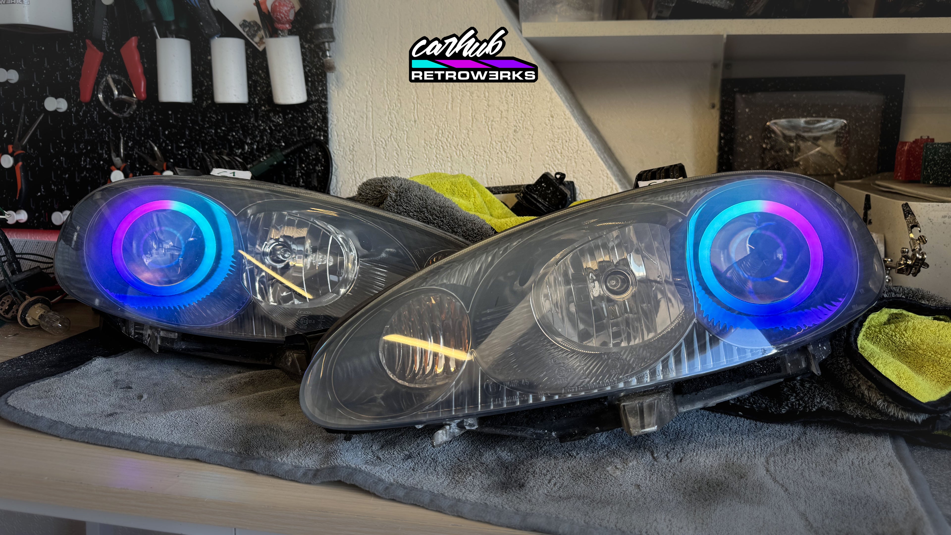 NB2 Mazda MX-5 Miata Dark RGB Halo Head Light Set